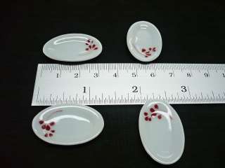 White Oval Plates Dollhouse Miniatures Ceramic Art  