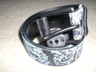   Mens Black and Gray snake and rose tattoo art Belt Large L  