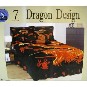 Dragon Bedroom Bedding Set   7pcs   Queen Size Bedding  