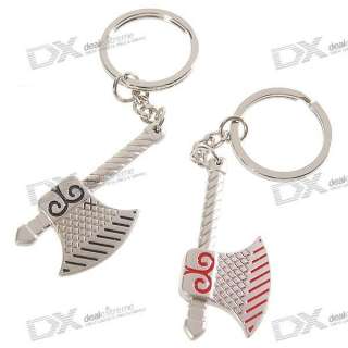 black & red Stainless Steel Mini Axes Couple Keychains  