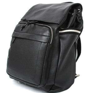 Mens Leather Laptop Backpacks school bag(Black)12  