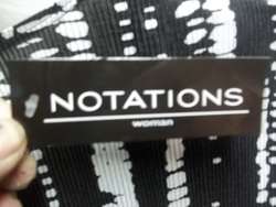 Notations Woman 4x 26 28 new Black White accordian pleat blouse 