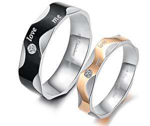   Titanium 316L Steel Promise Ring Set Couple Wedding Bands Many Sizes