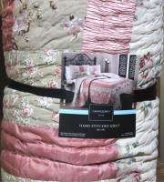 Cynthia Rowley Quilt Set Patchwork Oversized Queen Shams Hand Stitched 
