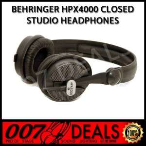 BEHRINGER HPX4000 CLOSED TYPE STUDIO HEADPHONES PRO DJ RECORDING CLUB 