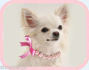   DOG CHIHUAHUA BLING PEARL NECKLACES w CHARMS COLLARS FOR DOGS  