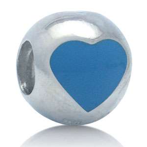 Nagara Enamel 925 Sterling Silver HEART European Charms Bead  