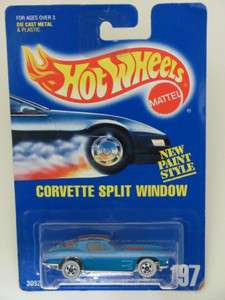 HOT WHEELS 1991 BLUE CARD CORVETTE SPLIT WINDOW #197 MIB  