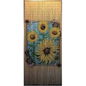  Sunflower Door Curtain ~ Gateways 100% Bamboo Beaded Door Curtains 