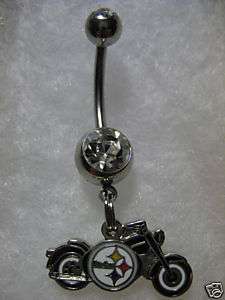 PITTSBURGH STEELERS NAVEL RING BODY JEWELRY MOTORCYCLE  