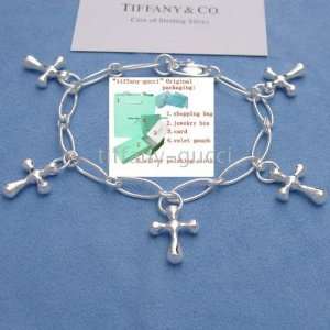  Tiffany & Co. 925 Sterling Silver Cross Bracelet 