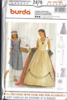 Burda Sewing Pattern Historical Reenactment Dress Costume Misses W 