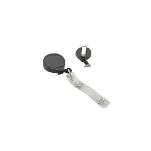   Heavy Duty Badge Reel with Strap and Belt Clip Black: Office Products