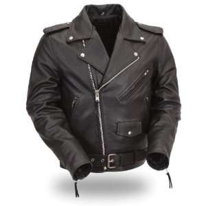 Mens Tall & Big Leather Motorcycle Jacket with Zip Out Lining and Air 