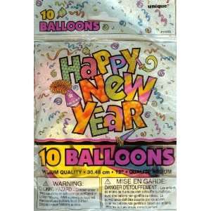    New Year Pizzaz Biodegradable Latex Balloons 10 Count Toys & Games