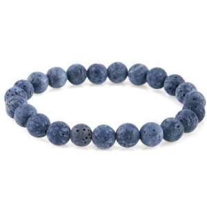 DyOh Spiritual Jewelry Collection   Blue Coral Round 8mm Bead Bracelet