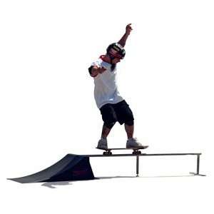  BMX Skateboard Ramp with Grind Rail: Sports & Outdoors