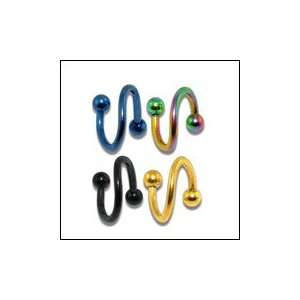   : 316L Surgical steel Anodised Twisted barbell Body Jewelry: Jewelry