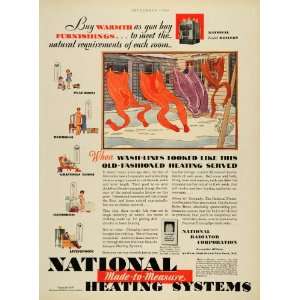 1929 Ad National Heating System Radiator Laundry Line Clothing Boiler 