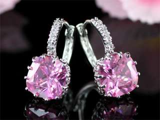 Carat Pink Sapphire Huggie Dangle Earrings SE317  