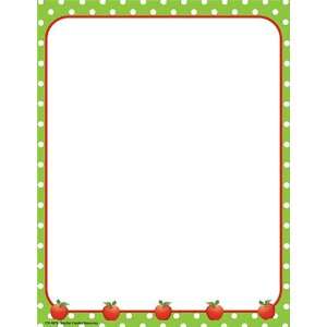   Apples and Dots Computer Paper, Lime Border (4873)
