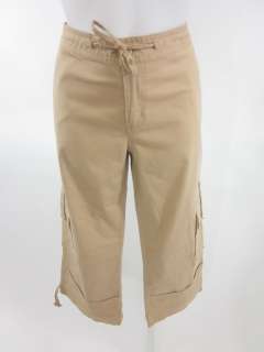 PRANA Khaki Cargo Cropped Tie Front Pants Slacks 10  