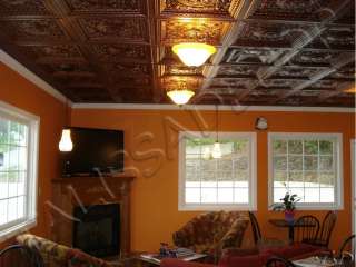 Faux Tin drop in ceiling tile   VC02 Antique Copper  