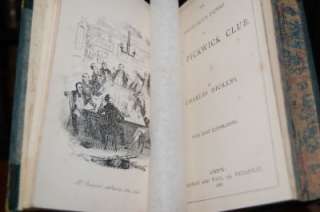 THE PICKWICK CLUB BY CHARLES DICKENS   ILLUSTRATED   LEATHER   1869 