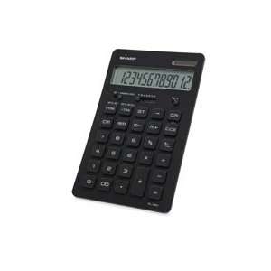   12 Digit Calculator  Solar Battery  4 Key Memory  Black Electronics