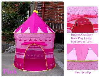 New Pink Kids Castle Palace Tent Princess Play House Childrens Cubby 