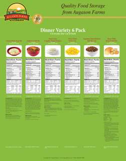 PACK Augason Farms Emergency Cooking Supplies Dinner Variety  