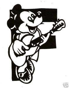 Mickey Mouse Letter F Chinese Paper Cutting ~ guitar  