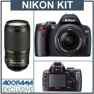 Nikon D40 6.1 Megapixel Digital SLR Camera Two Lens Kit, with 18 55mm 