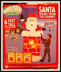 GEMMY LIGHTED CHRISTMAS AIRBLOWN INFLATABLE SANTA RISING FROM 