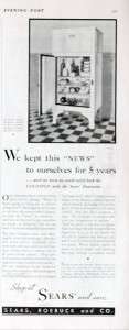 1931 Coldspot Refrigerator    vintage ad  