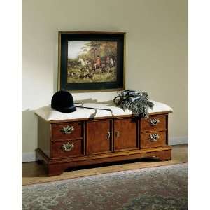  Powell Classic Cherry Cedar Chest with Upholstered Seat 