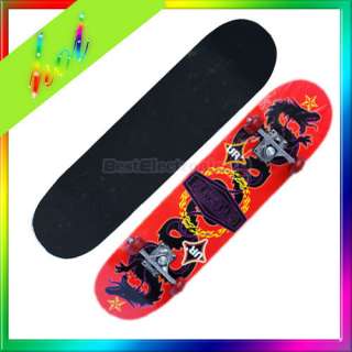 PRO Complete Skateboard 7.75 x 31 Maple Wood Skateboards,Red Dragon 