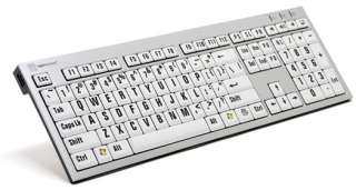   XL Large Print Slim Keyboard for PC USB Wired Black on White  