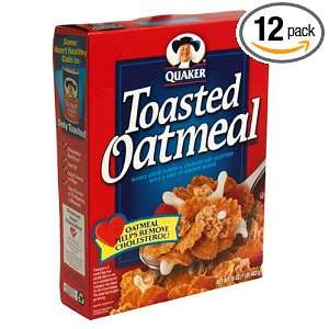 Quaker Toasted Oatmeal Cereal, 16 Ounce Boxes (Pack of 12):  