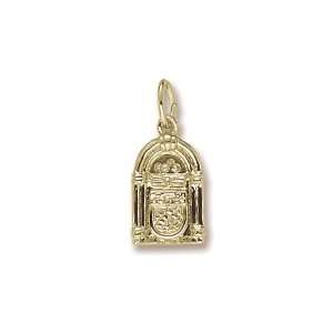    Rembrandt Charms Juke Box Charm, Gold Plated Silver Jewelry