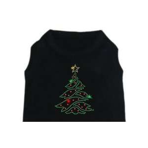 Christmas Tree Rhinestone Holiday Dog Shirt Size XL
