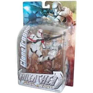 Inch Tall Action Figure   Variant Red Striped Clone Trooper 