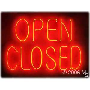 Neon Sign   OPEN CLOSED   Large 15 x 20  Grocery 