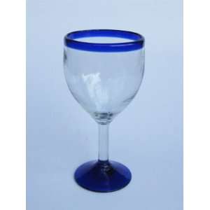 Cobalt Blue Rim wine glasses (set of 6):  Kitchen 