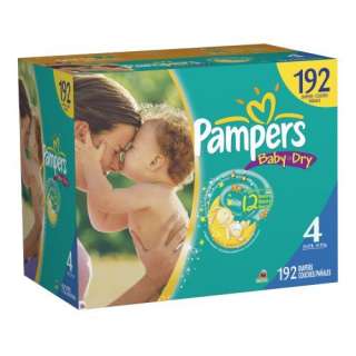 Pampers Baby Dry Size 4 Diapers Economy Pack Plus 192 Count (Note 