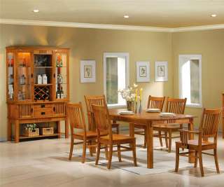 Marbrisa Dining Room Set Table, Chairs & China Cabinet Light Honey 
