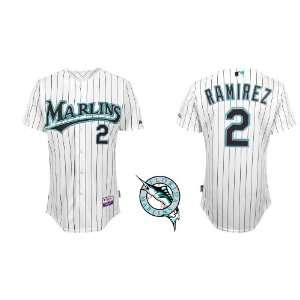 Marlins Authentic MLB Jerseys #2 Hanley Ramirez White Cool Base Jersey 