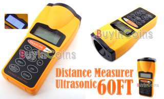 LCD Ultrasonic Laser Pointer + Distance Measurer 60FT  