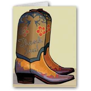  Thank You Western Cowboy Boot Note Card   10 Boxed Cards 