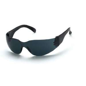   Wrap Frameless Safety Glasses Smoke Lens   Crystal Black Frame   3341